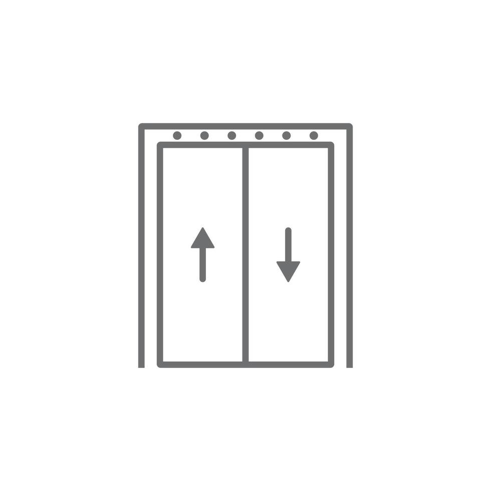 eps10 icône d'art de ligne d'ascenseur vecteur gris isolé sur fond blanc. soulever le symbole du plan dans un style moderne simple et plat pour la conception, le logo, le pictogramme et l'application mobile de votre site Web