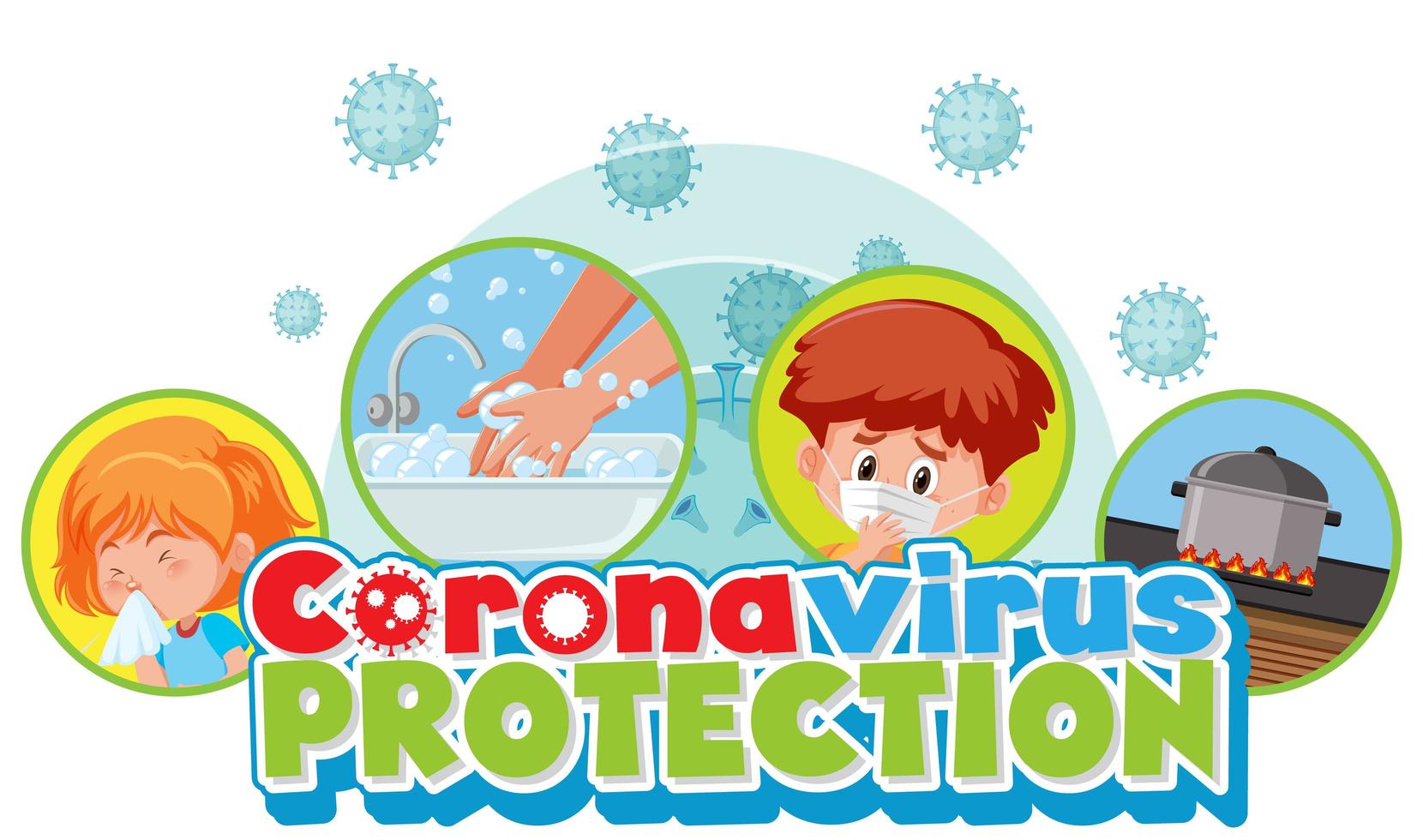 affiche `` protection contre les coronavirus '' vecteur