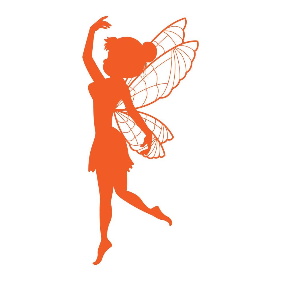 illustration de silhouette de fée mignonne vecteur