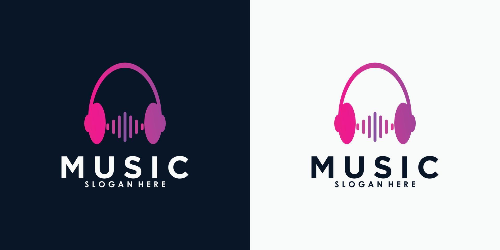 création de logo de musique avec vecteur premium de concept créatif
