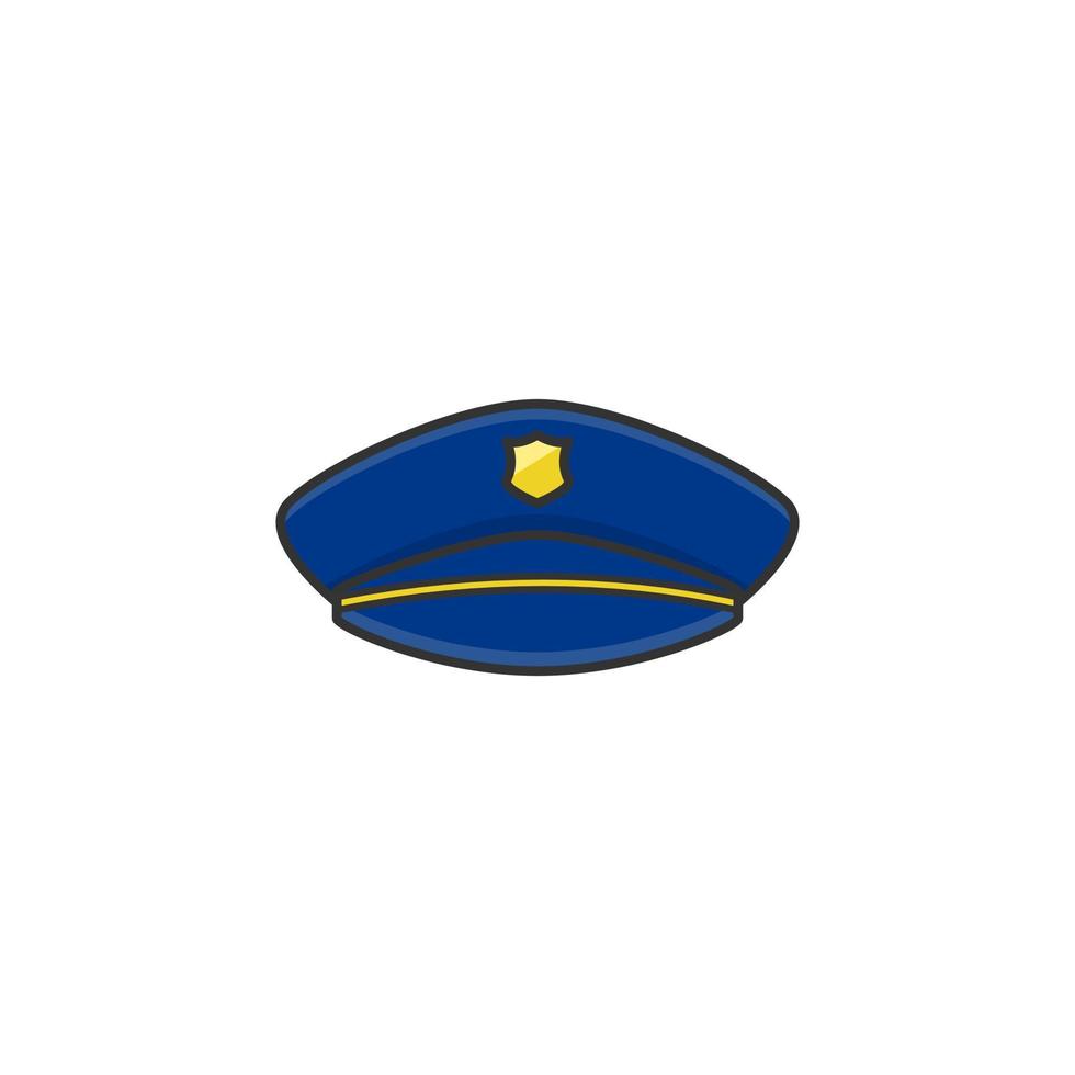 icône de vecteur de chapeau de police de dessin animé sur fond blanc
