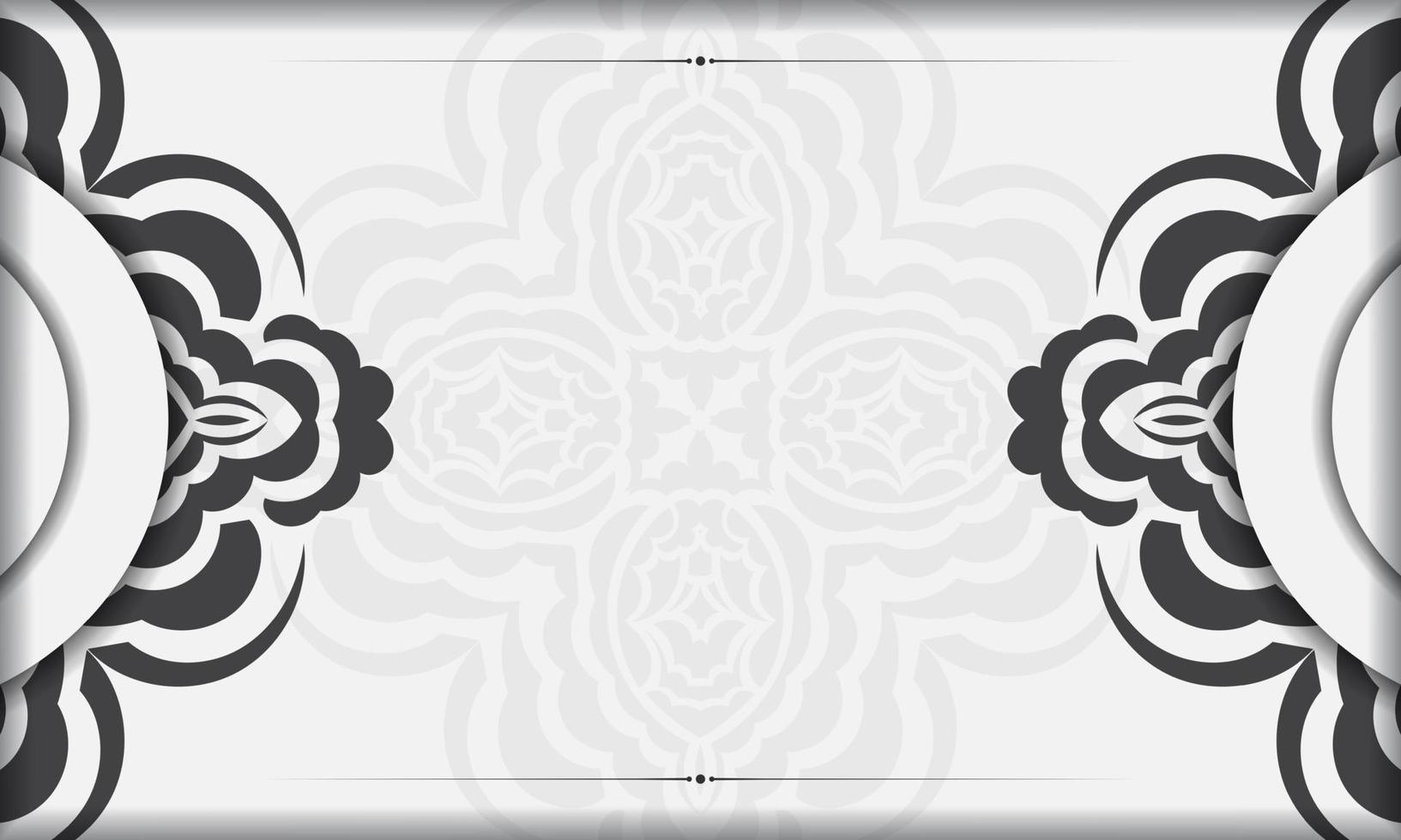 modèle de bannière blanche de magnifiques motifs vectoriels avec ornements de mandala et place pour votre texte. conception d'invitation prête à imprimer avec ornement de mandala. vecteur