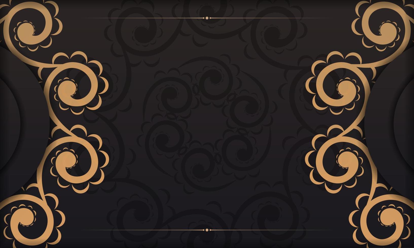 bannière de modèle noir de magnifiques motifs vectoriels avec ornements de mandala et place pour votre conception. conception de cartes d'invitation avec des motifs de mandala. vecteur