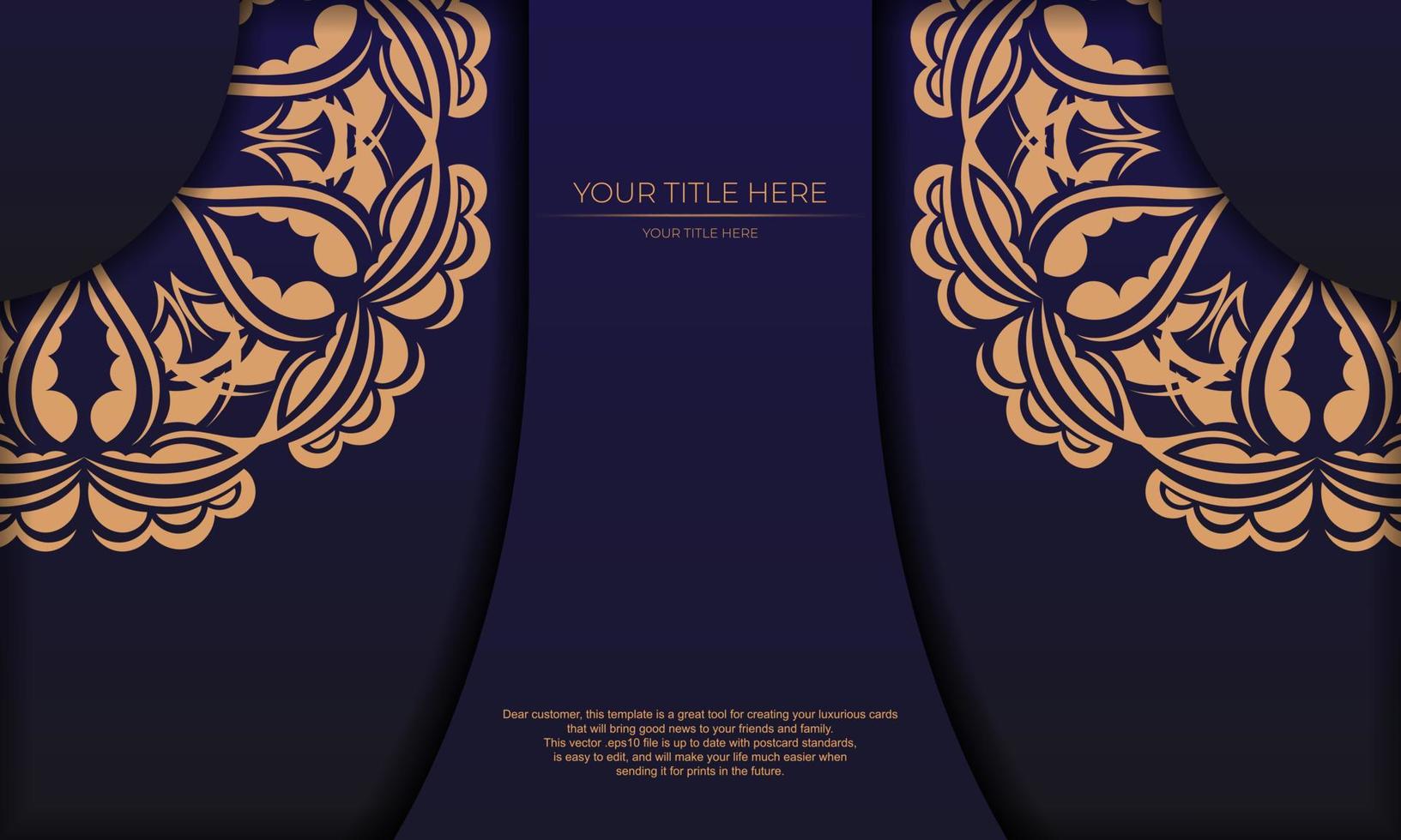 modèle pour une conception imprimable d'une carte d'invitation avec un ornement luxueux. bannière vectorielle violette avec ornements de luxe grecs et lieu de texte. vecteur