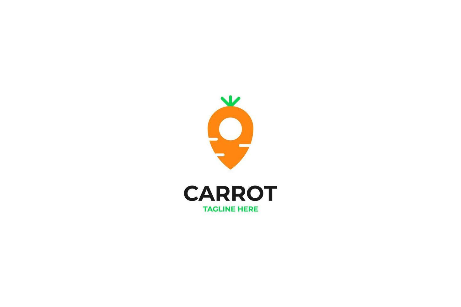 carotte emplacement pin logo design illustration vectorielle idée vecteur