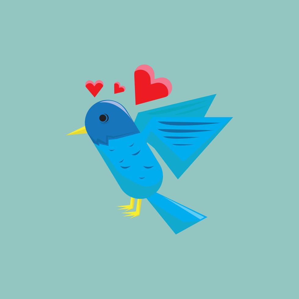 voler, bleu, oiseau amour, vecteur, illustration vecteur