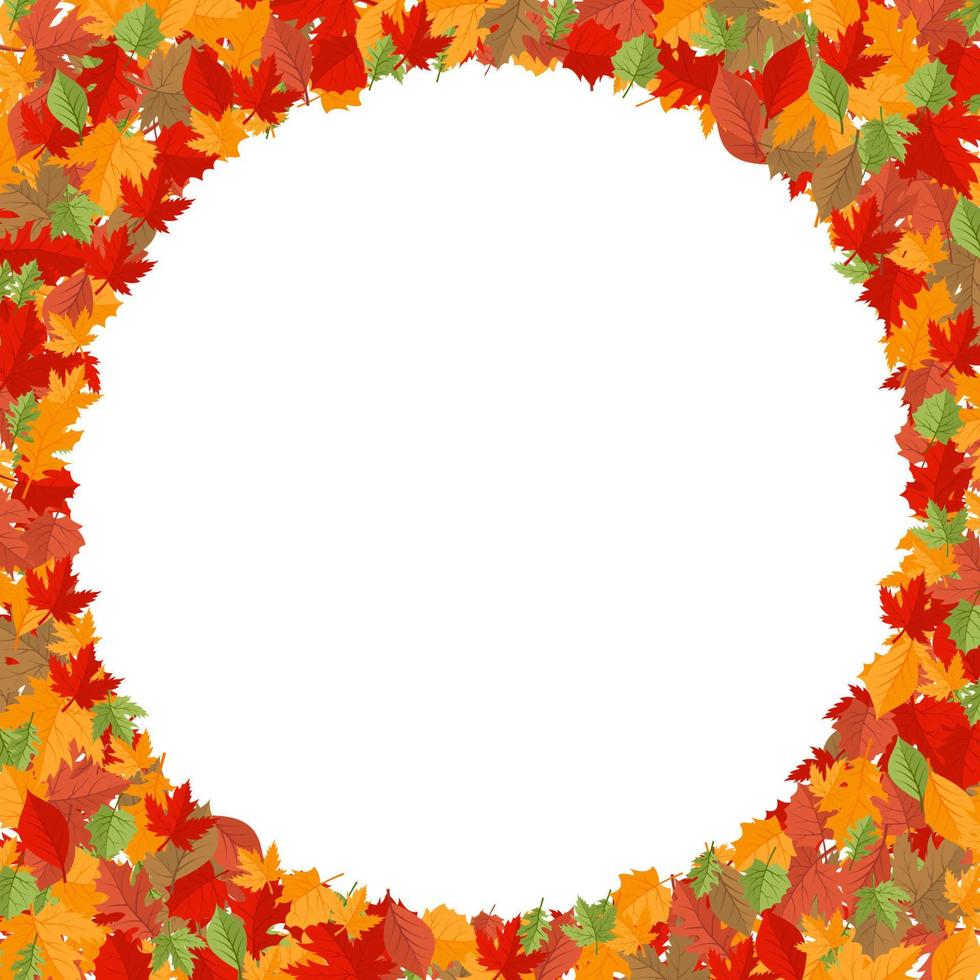 cadre d'automne avec beaucoup de feuilles en vecteur de fond blanc, fond de cadre d'action de grâces