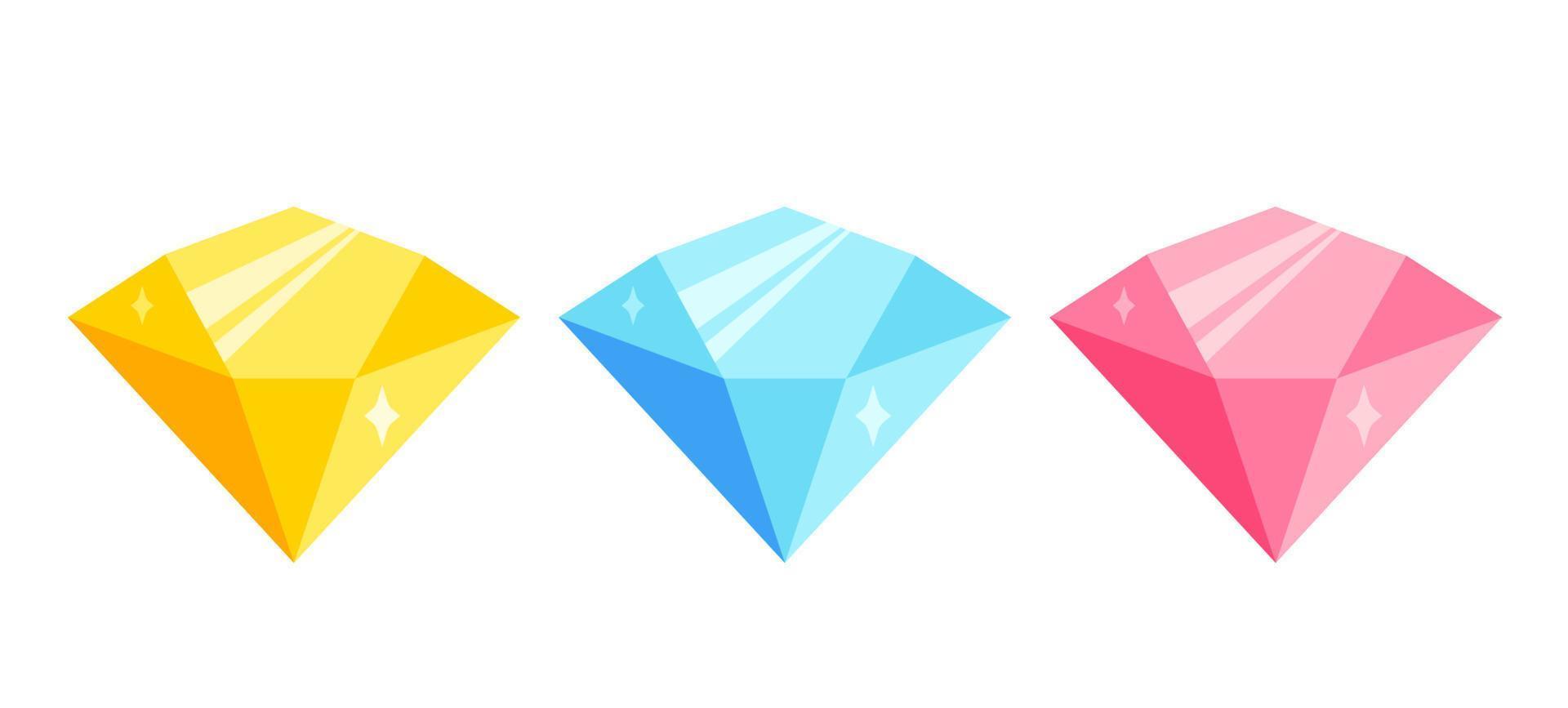 icônes vectorielles de gemmes colorées. vecteur