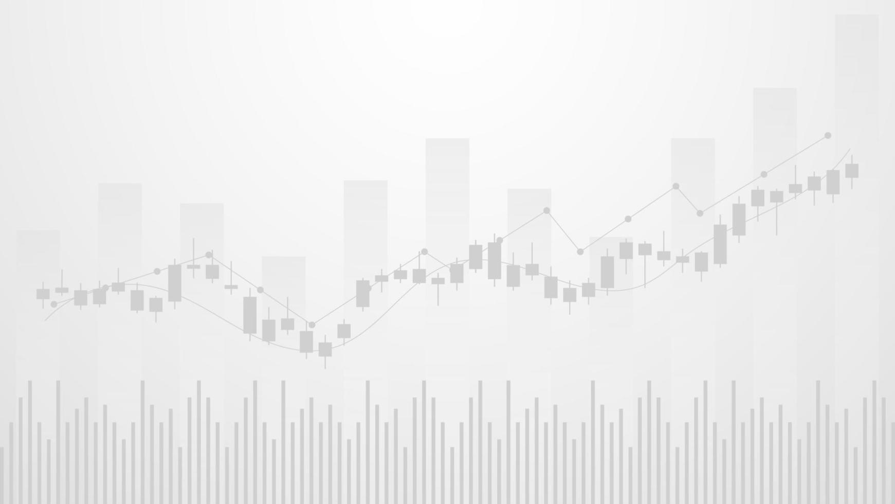 les statistiques des entreprises financières avec un graphique à barres et un graphique en chandeliers montrent le prix du marché boursier et les gains effectifs sur fond blanc vecteur