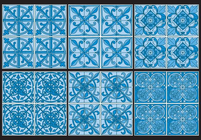 Motifs d'azulejo vecteur