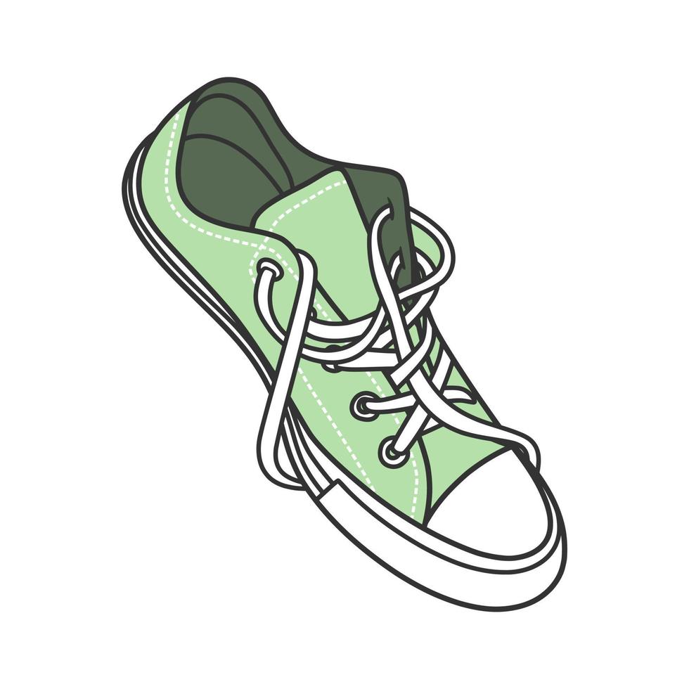 baskets chaussures illustration vectorielle avec couleur vecteur