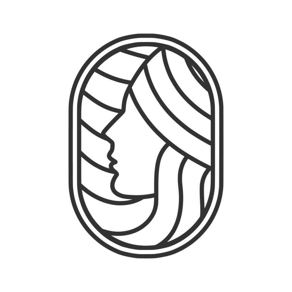 beauté femme logo design dessin au trait vecteur