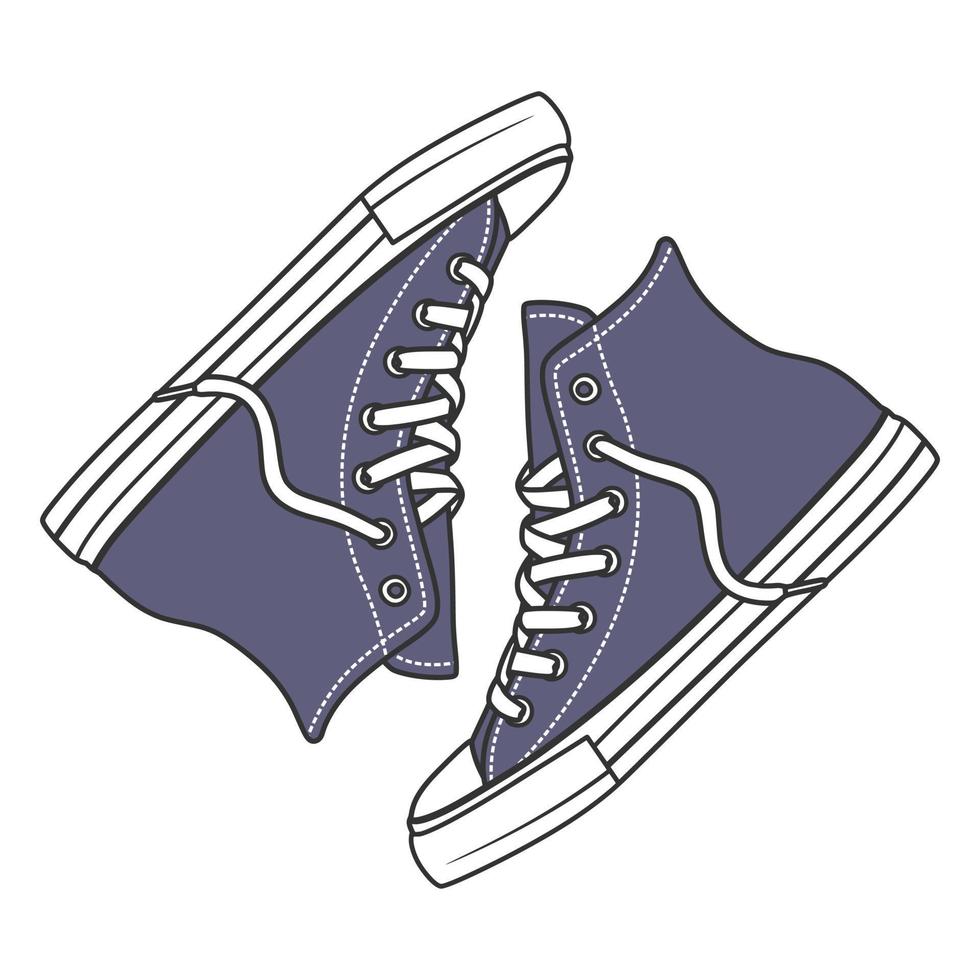 baskets chaussures illustration vectorielle avec couleur vecteur