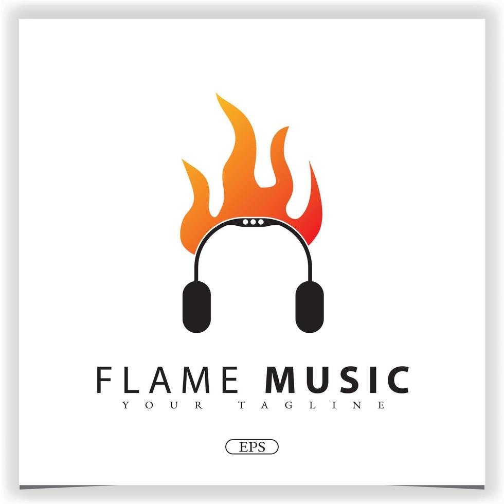 flamme musique logo premium modèle élégant vecteur eps 10