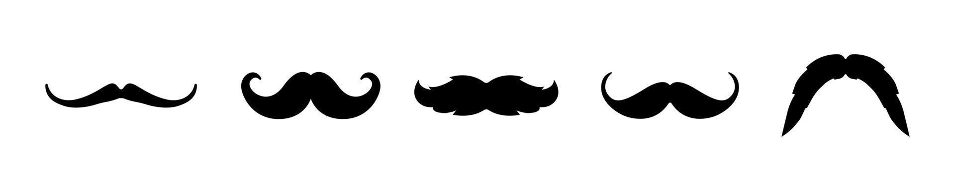 collection de moustaches au design plat vecteur