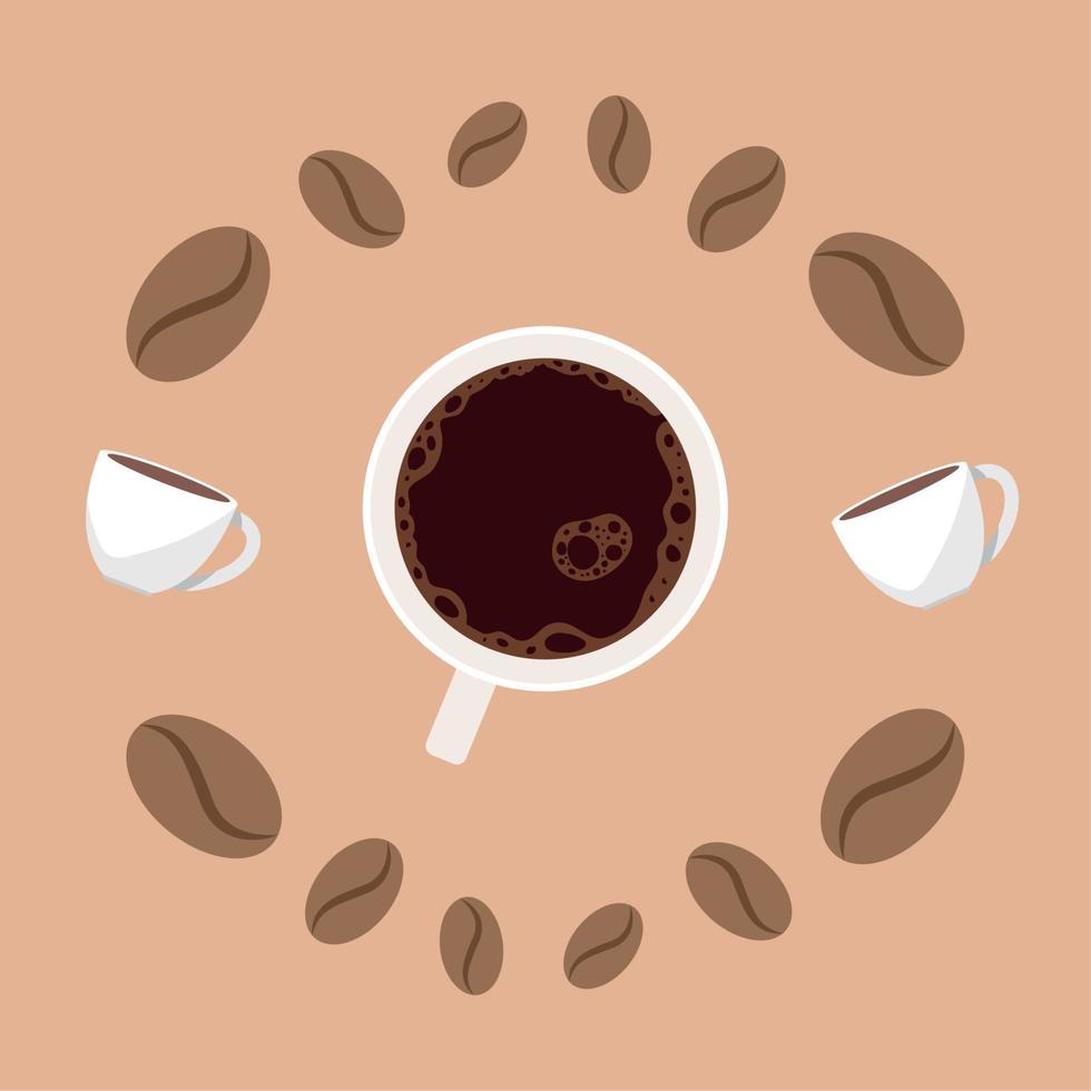 tasse à café et graines vecteur