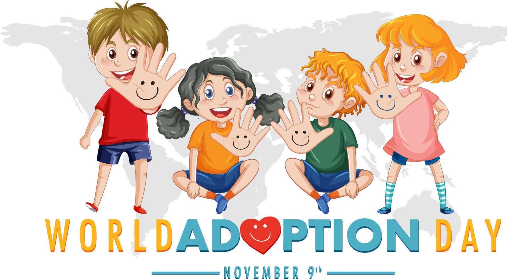 création du logo de la journée mondiale de l'adoption vecteur