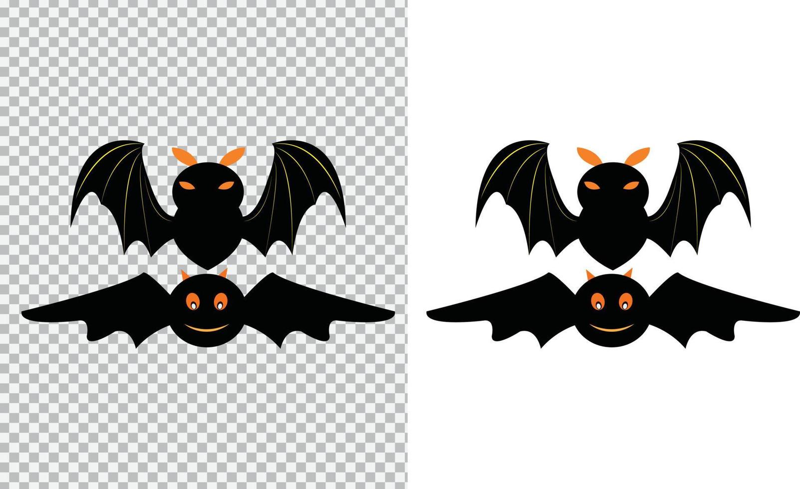 conception de vecteur de vampire silhouette chauve-souris noire halloween