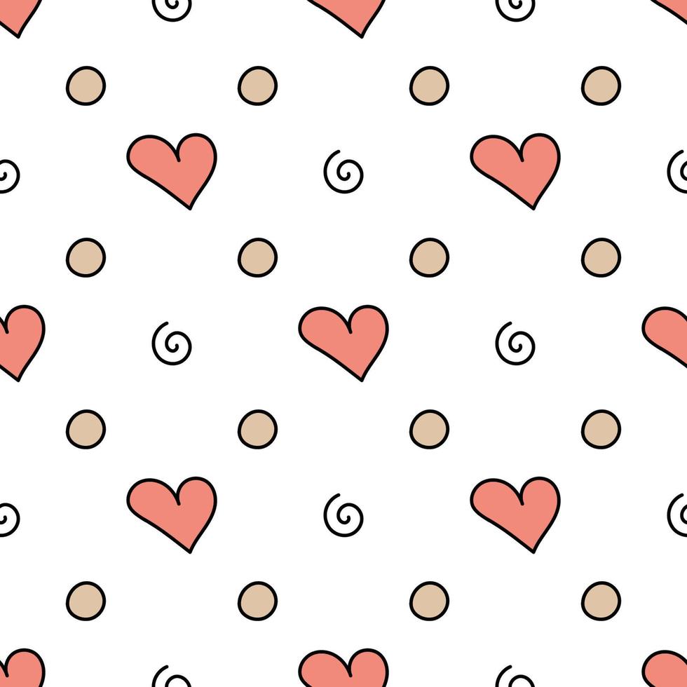 motif coeur de style doodle sur fond blanc. image vectorielle isolée à utiliser dans la conception de textiles ou d'emballages vecteur