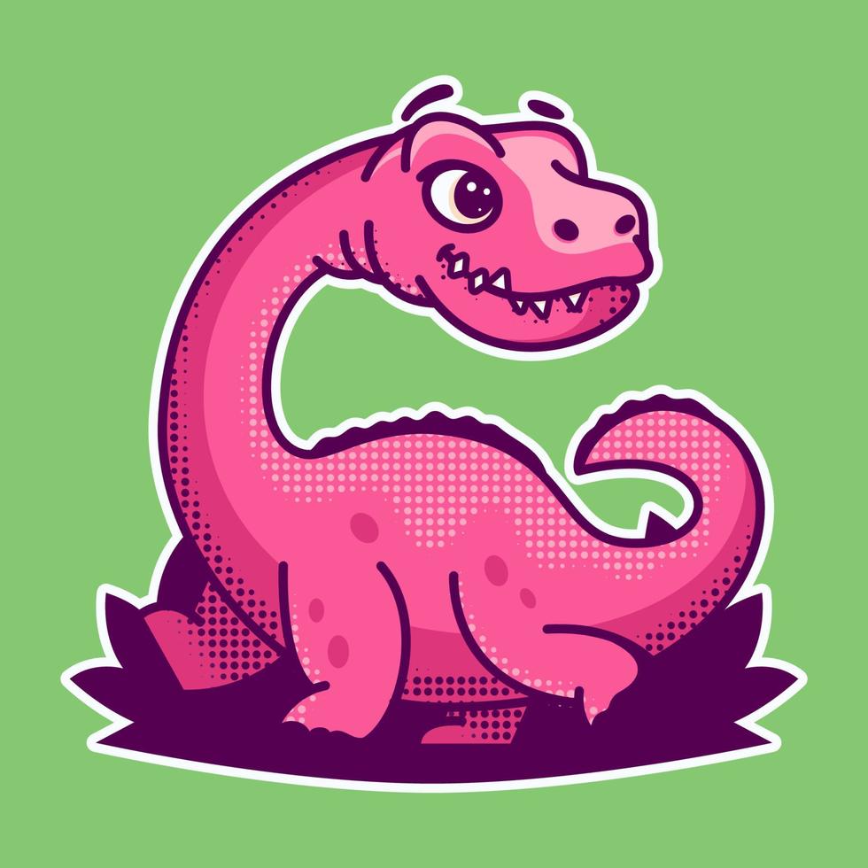joli logo de mascotte de dinosaure vecteur