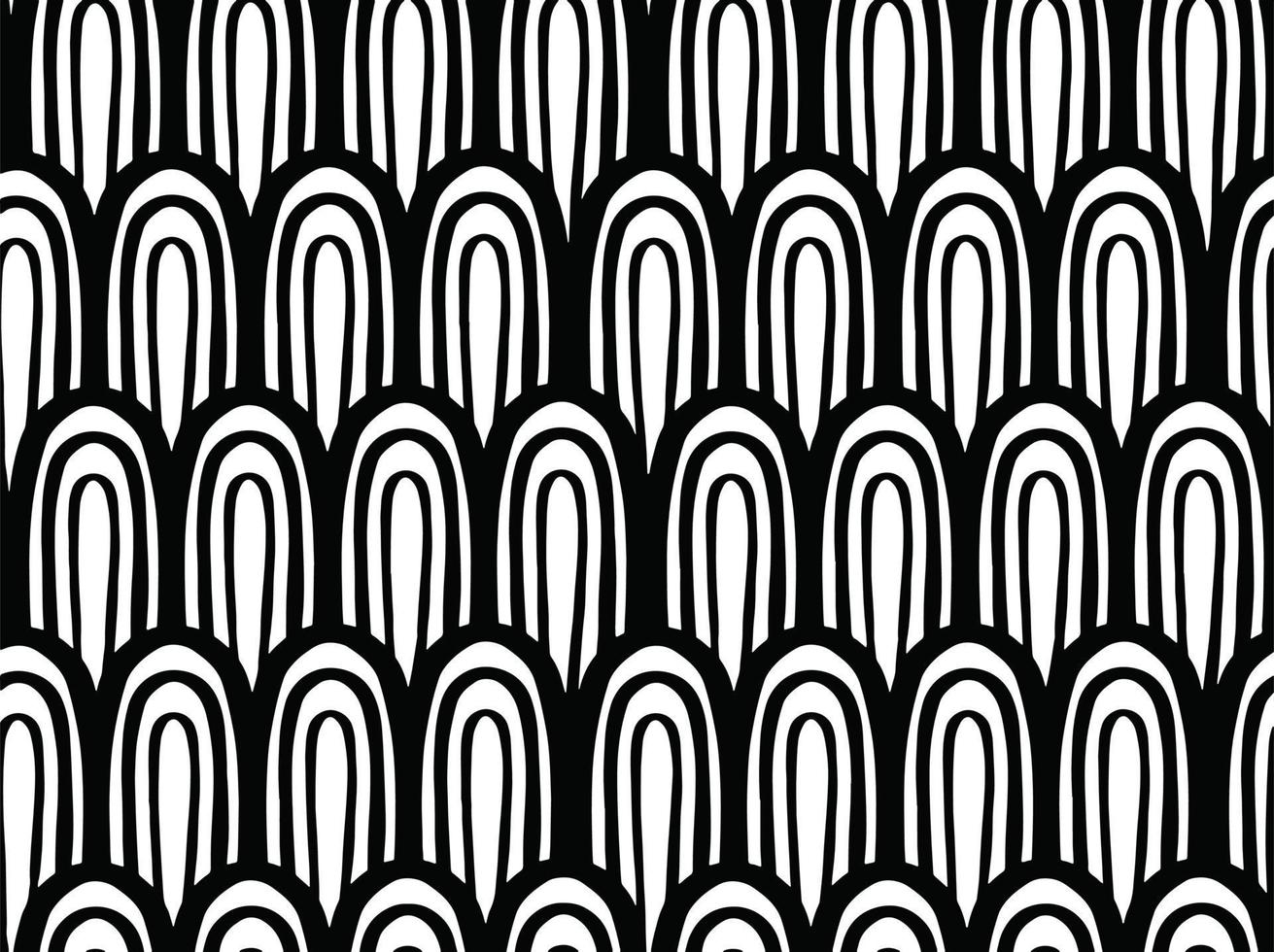 textile d'ornement de modèle sans couture rythmique noir et blanc vecteur