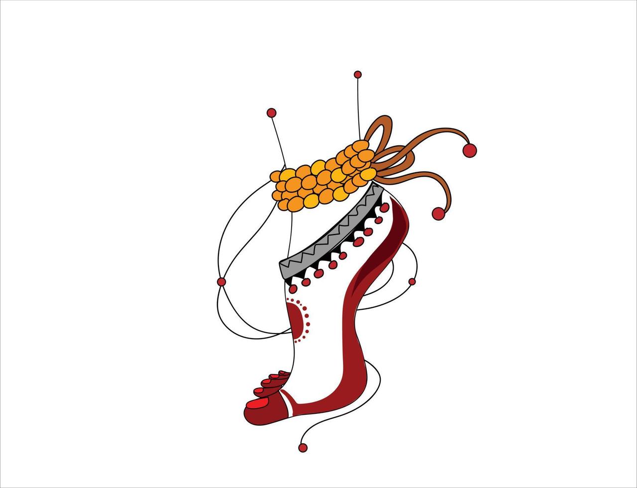 art du mandala à pied. pied pakistanais mehndi design illustration vectorielle vecteur