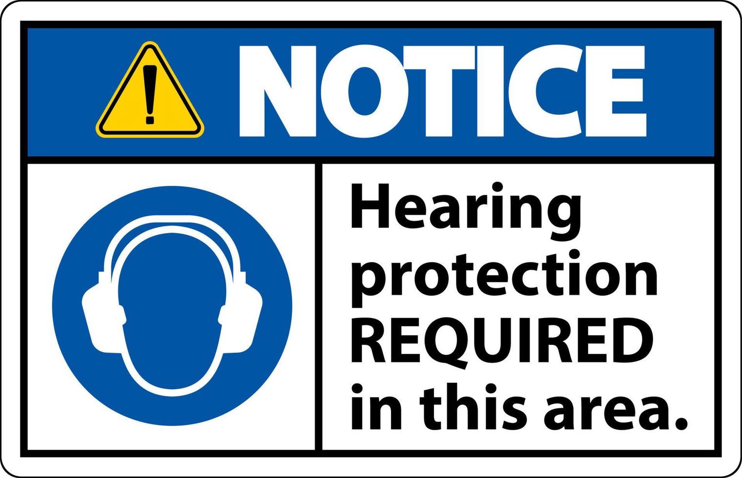 avis de protection auditive signe obligatoire sur fond blanc vecteur