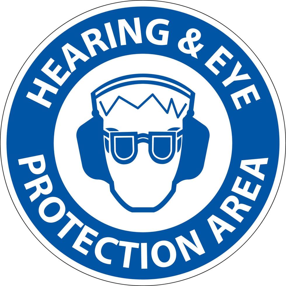 signe de protection auditive et oculaire sur fond blanc vecteur