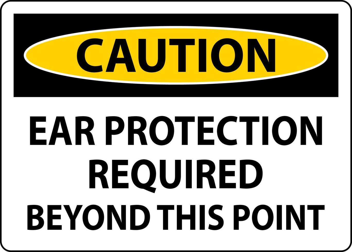 Attention protection auditive requise signe sur fond blanc vecteur