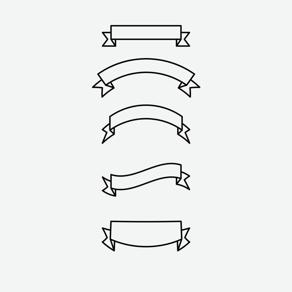 rubans de conception plate et bannières ensemble d'icônes d'éléments de conception de modèle vectoriel. vecteur