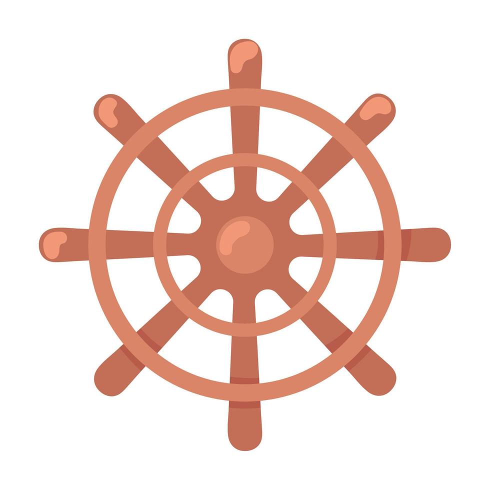 icône de dessin animé de bateau de direction vecteur