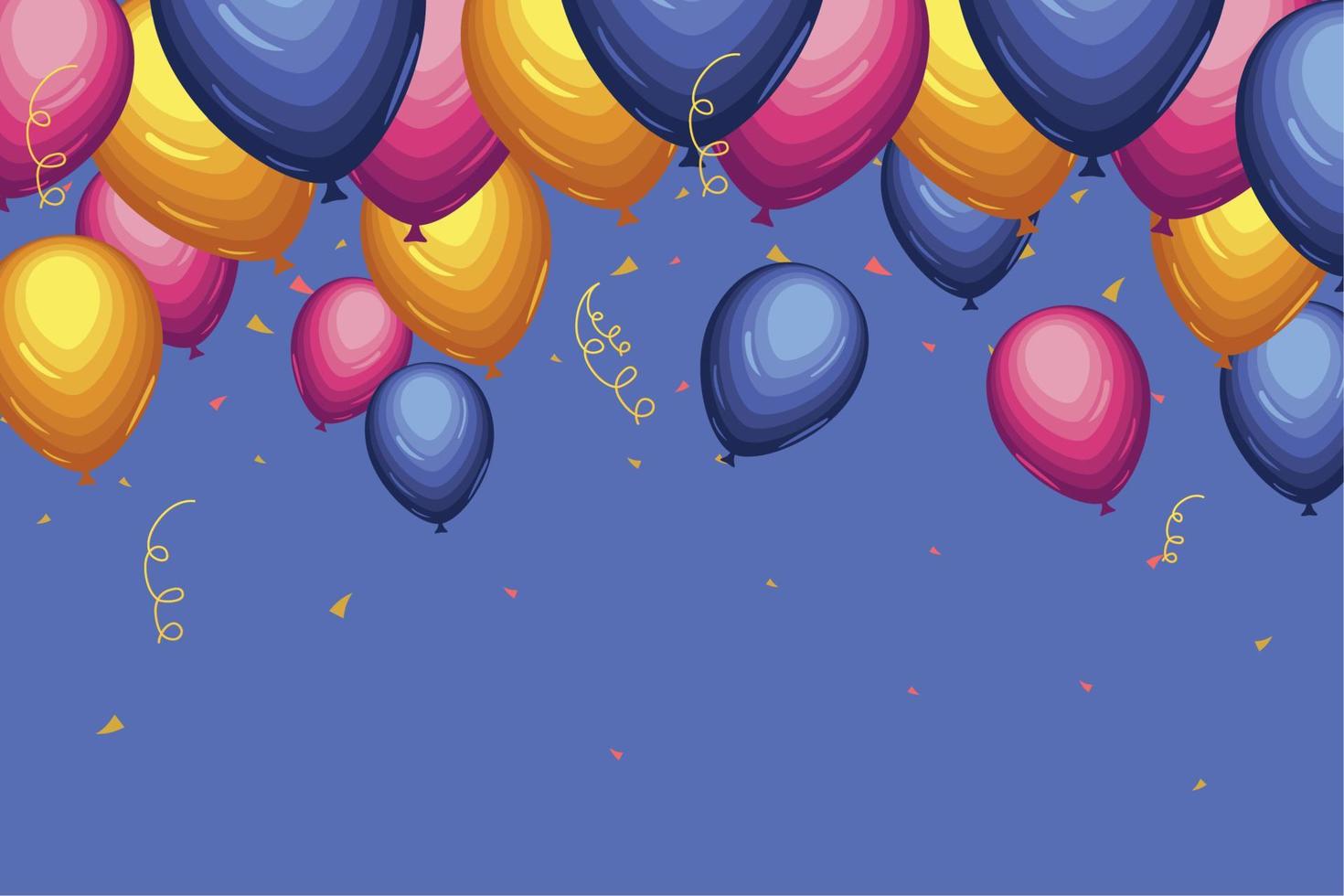 ballons et confettis d'anniversaire vecteur