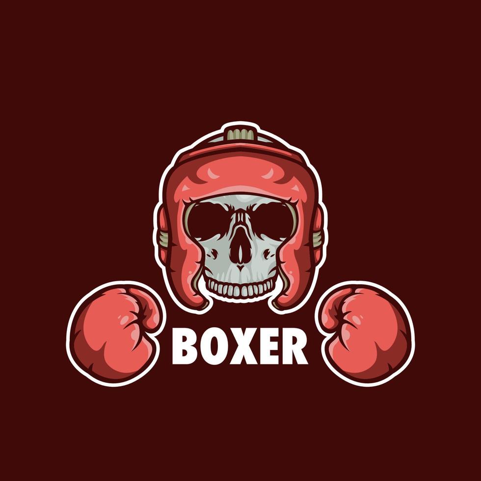 crâne de boxeur logo e sport vecteur