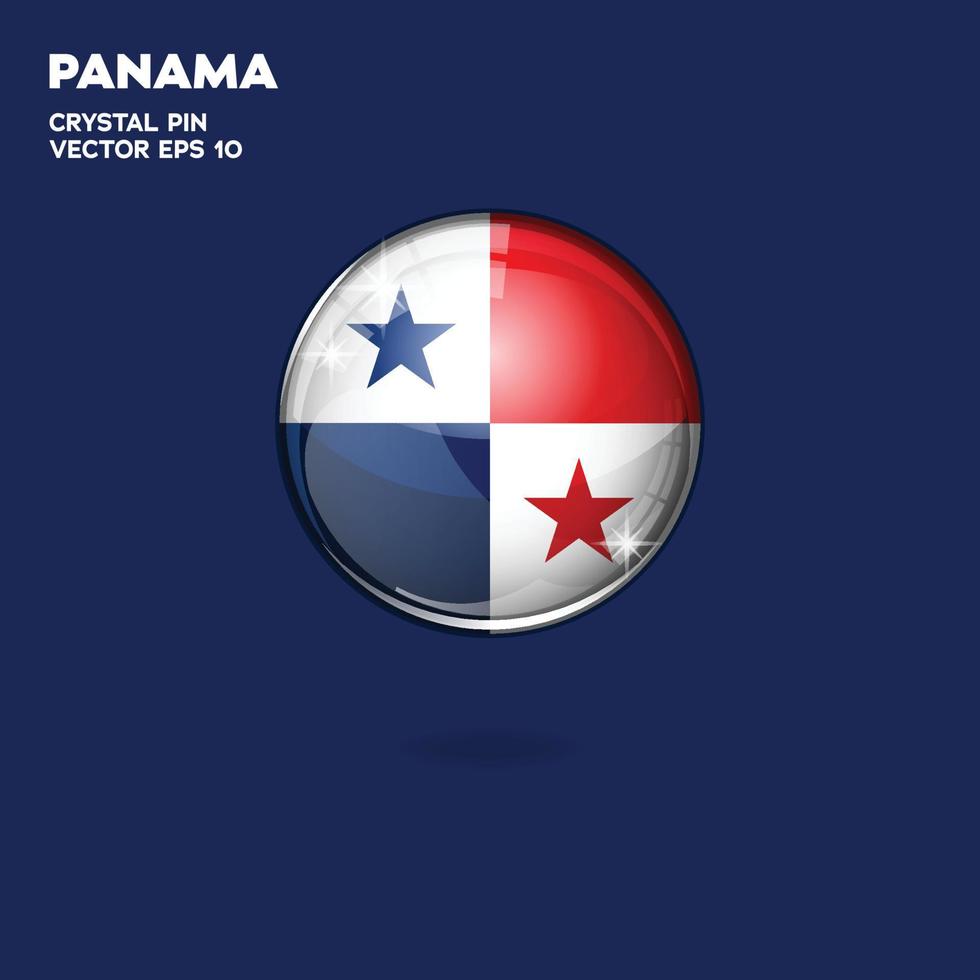drapeau panama boutons 3d vecteur