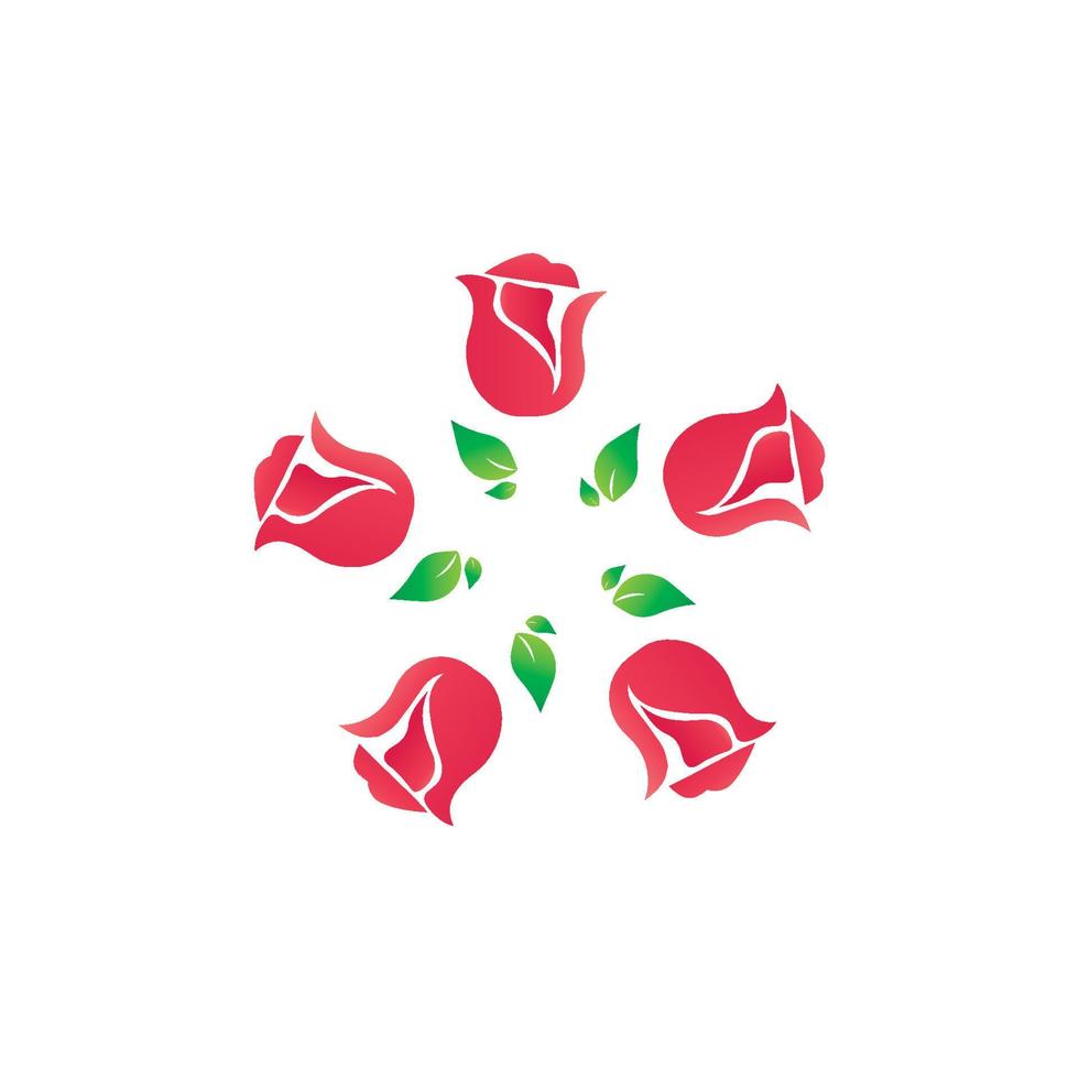 modèle de conception d'icône de vecteur de fleur rose de beauté
