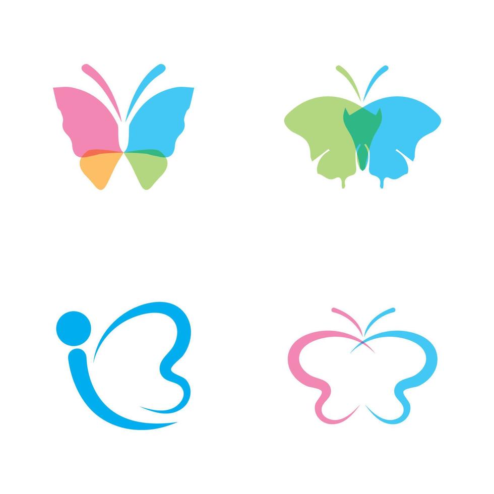 création d'icône de vecteur de modèle de logo de papillon de beauté