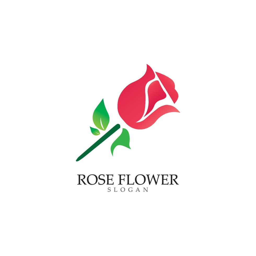modèle de conception d'icône de vecteur de fleur rose de beauté