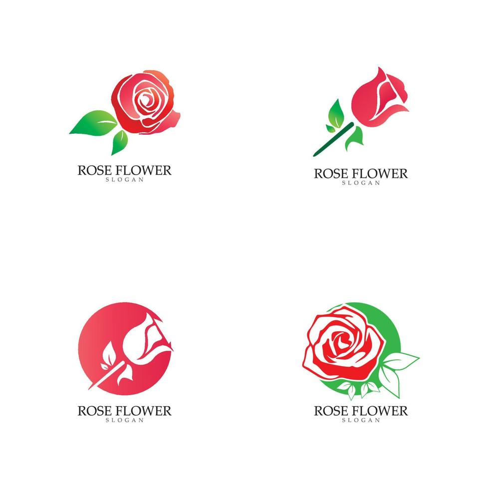 modèle de conception d'icône de vecteur de fleur rose de beauté