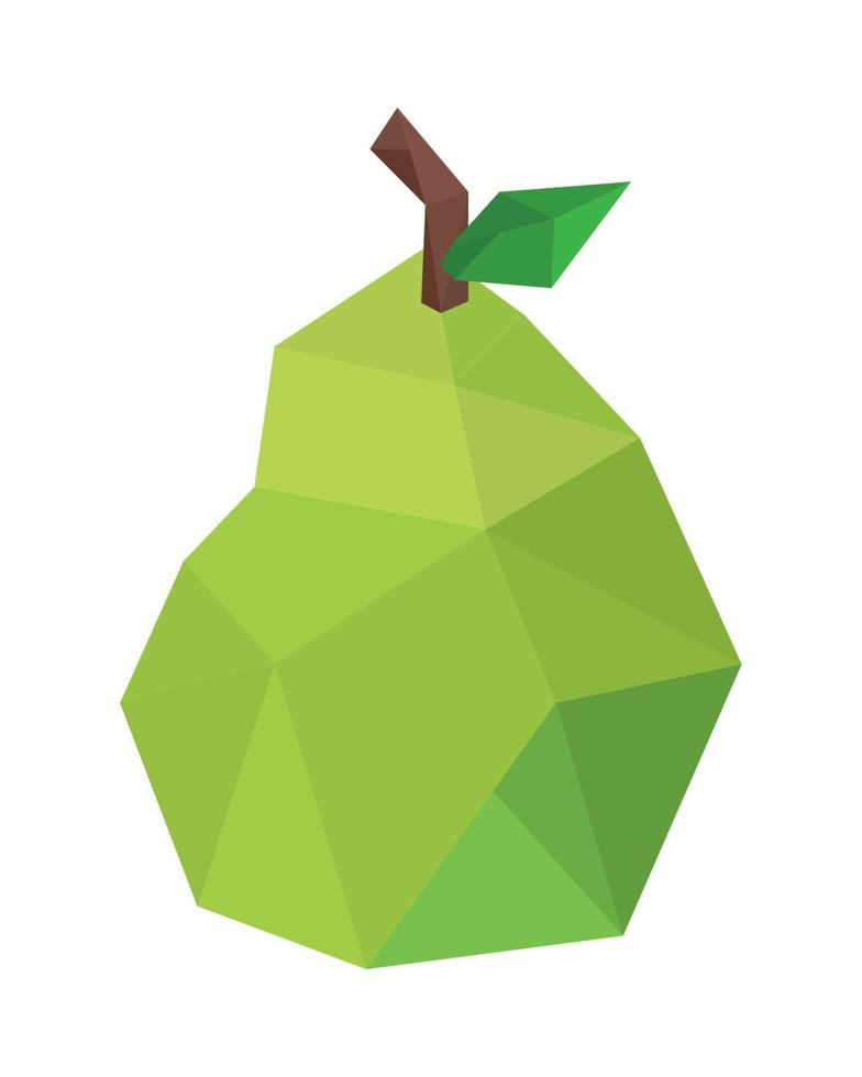 poire low poly vecteur