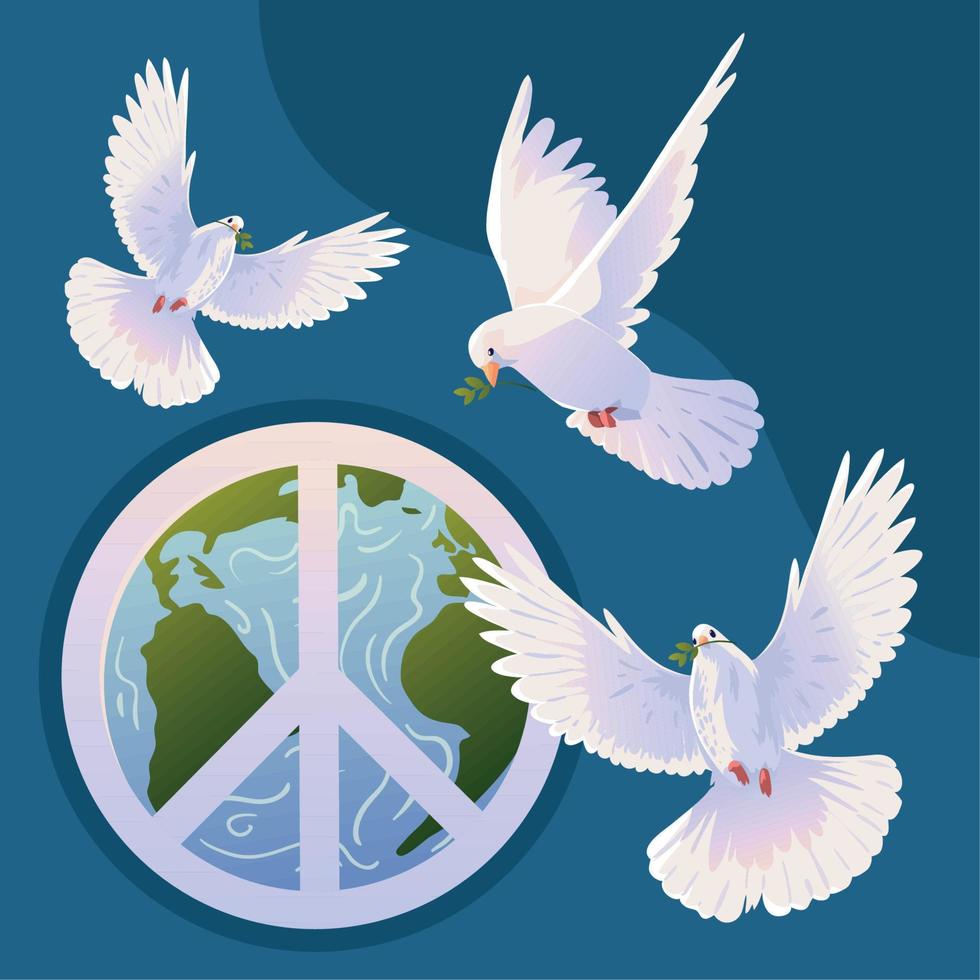 journée internationale de la paix, icônes vecteur