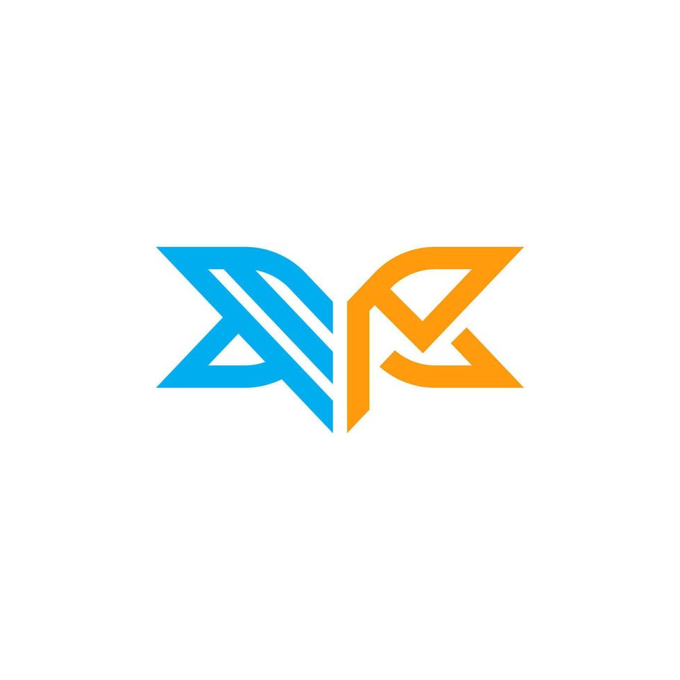 conception créative du logo de lettre mp avec graphique vectoriel, logo mp simple et moderne. vecteur