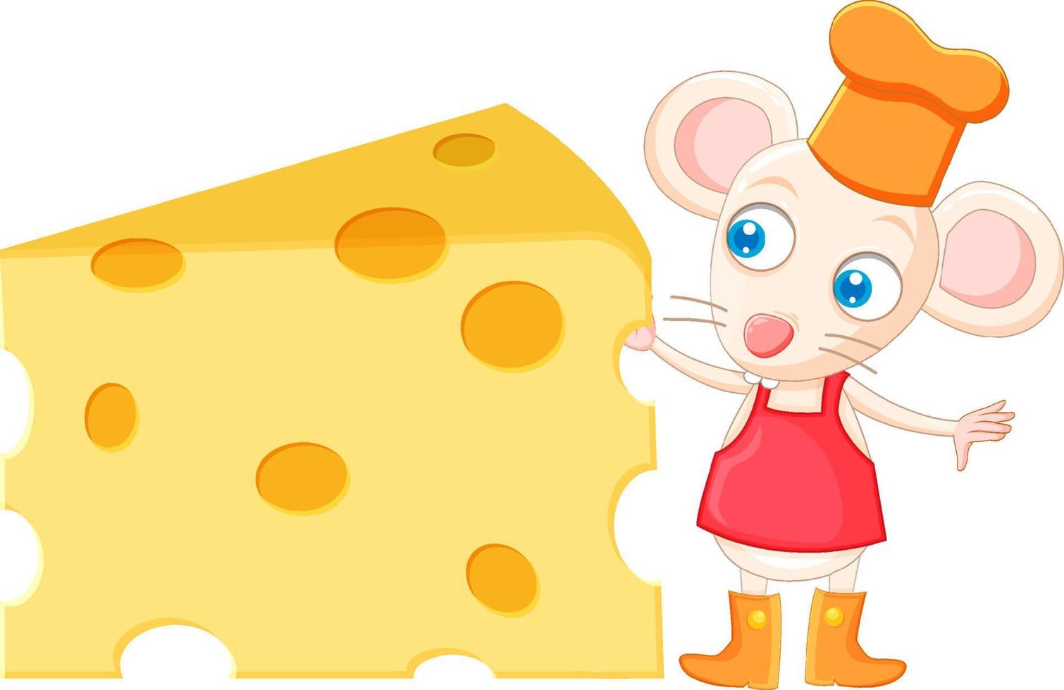 un rat mignon avec un gros fromage vecteur