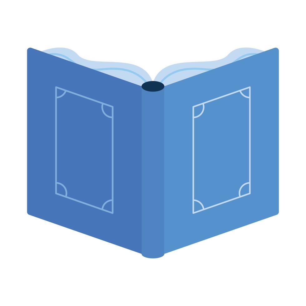 livre de texte bleu ouvert vecteur