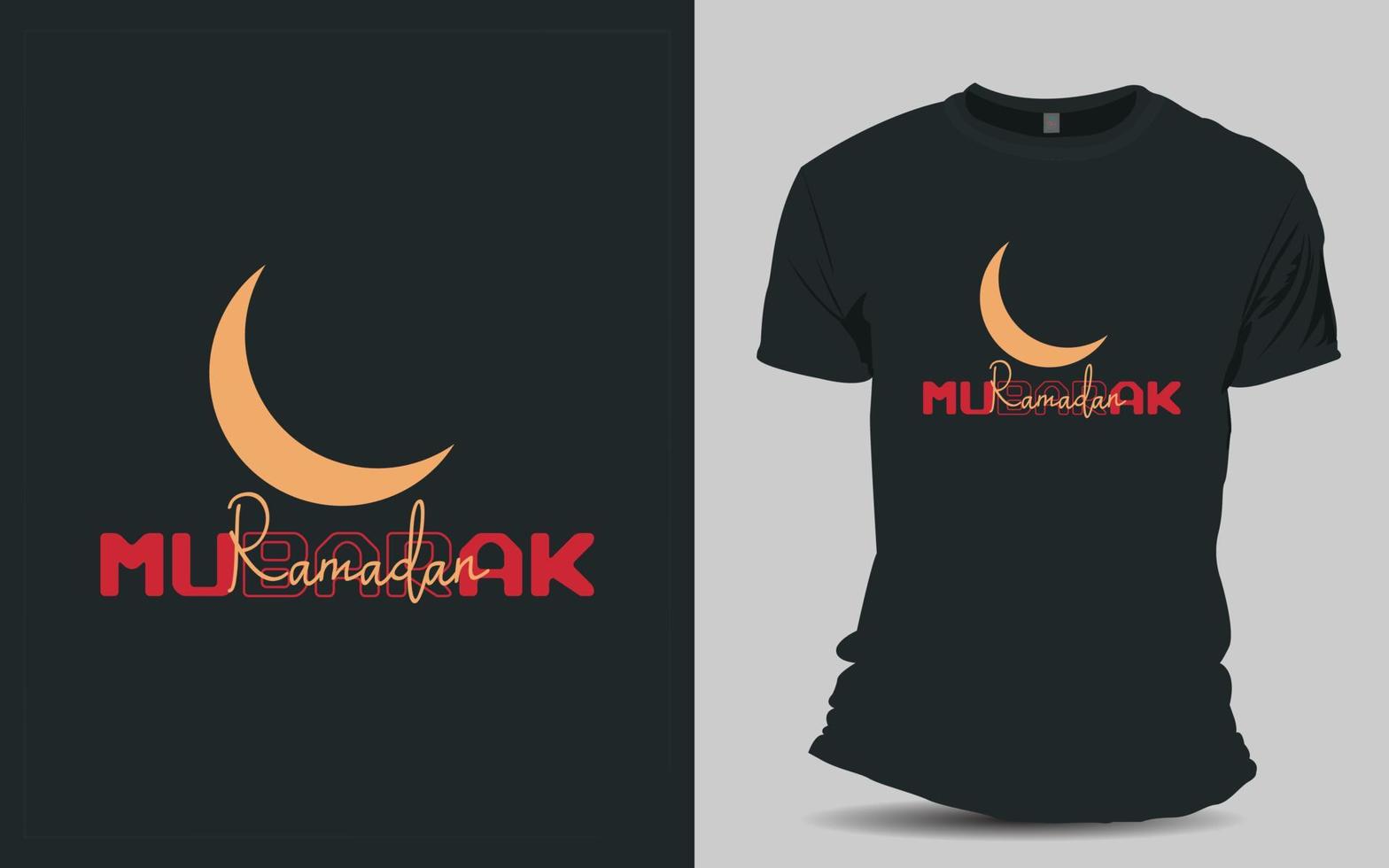 conception de t-shirt ramadan moubarak vecteur
