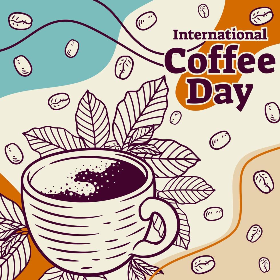 illustration graphique de la journée internationale du café vecteur