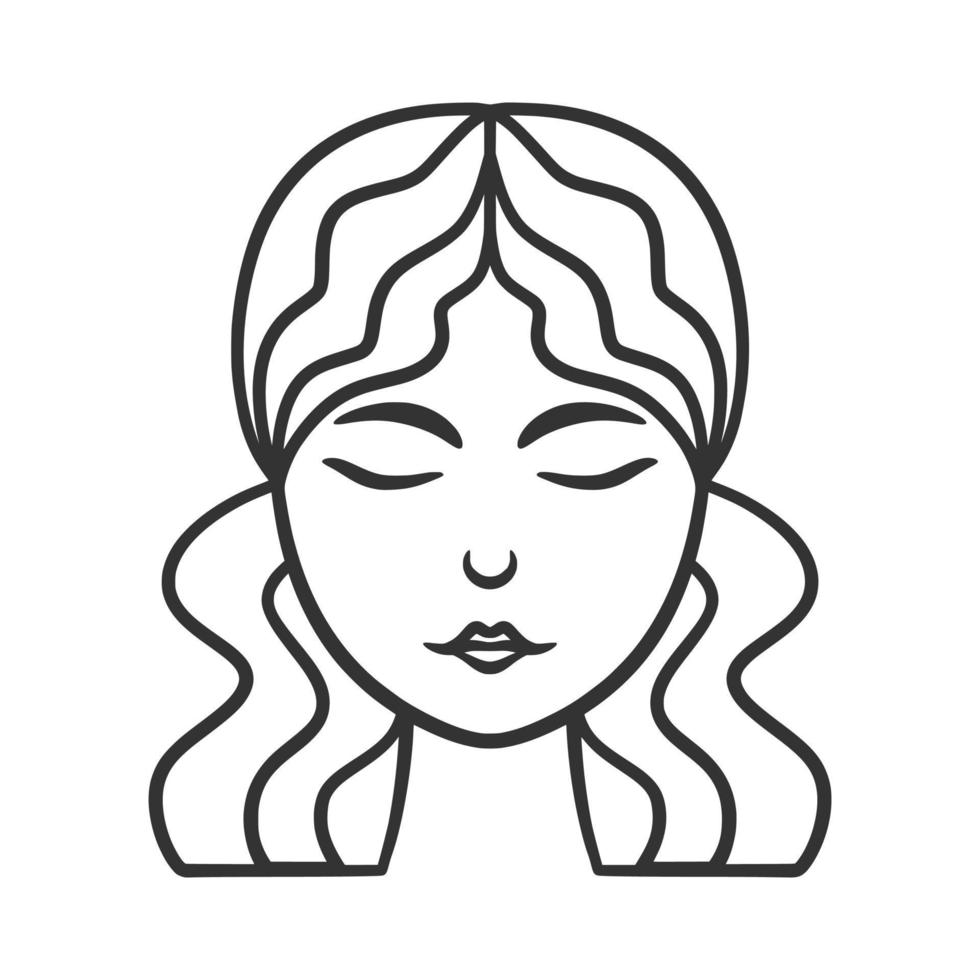 beauté femme logo design dessin au trait vecteur