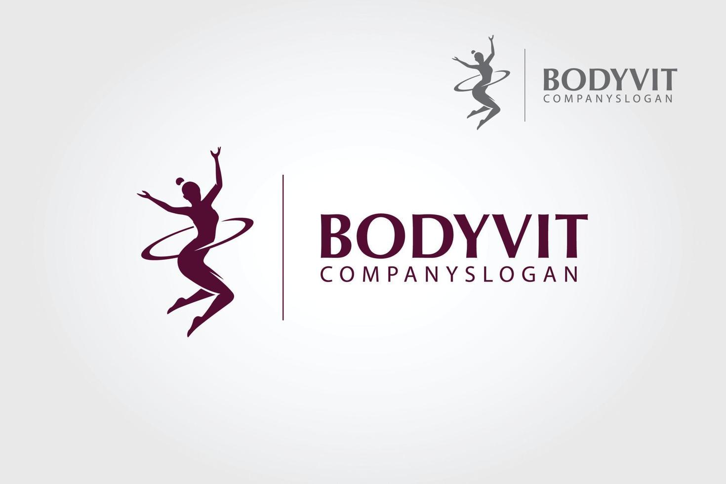 le modèle de logo vectoriel body vit. belle silhouette vectorielle utilisée pour l'entreprise, qui fait du coaching nutritionnel et de style de vie comme une approche alimentaire globale pour améliorer la santé et la composition corporelle.
