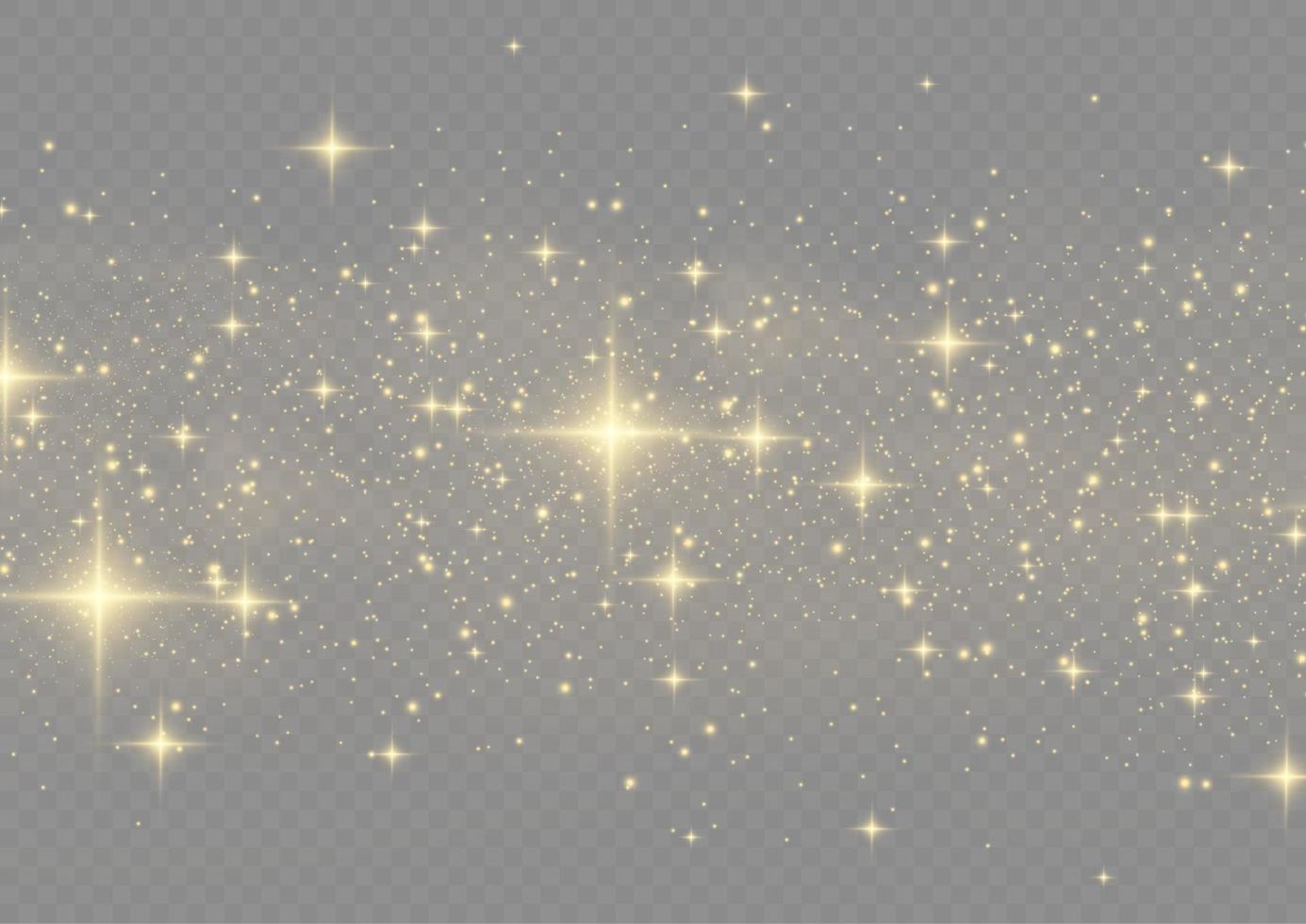 les étincelles de poussière et les étoiles dorées brillent d'une lumière spéciale. le vecteur scintille. effet de lumière de noël.
