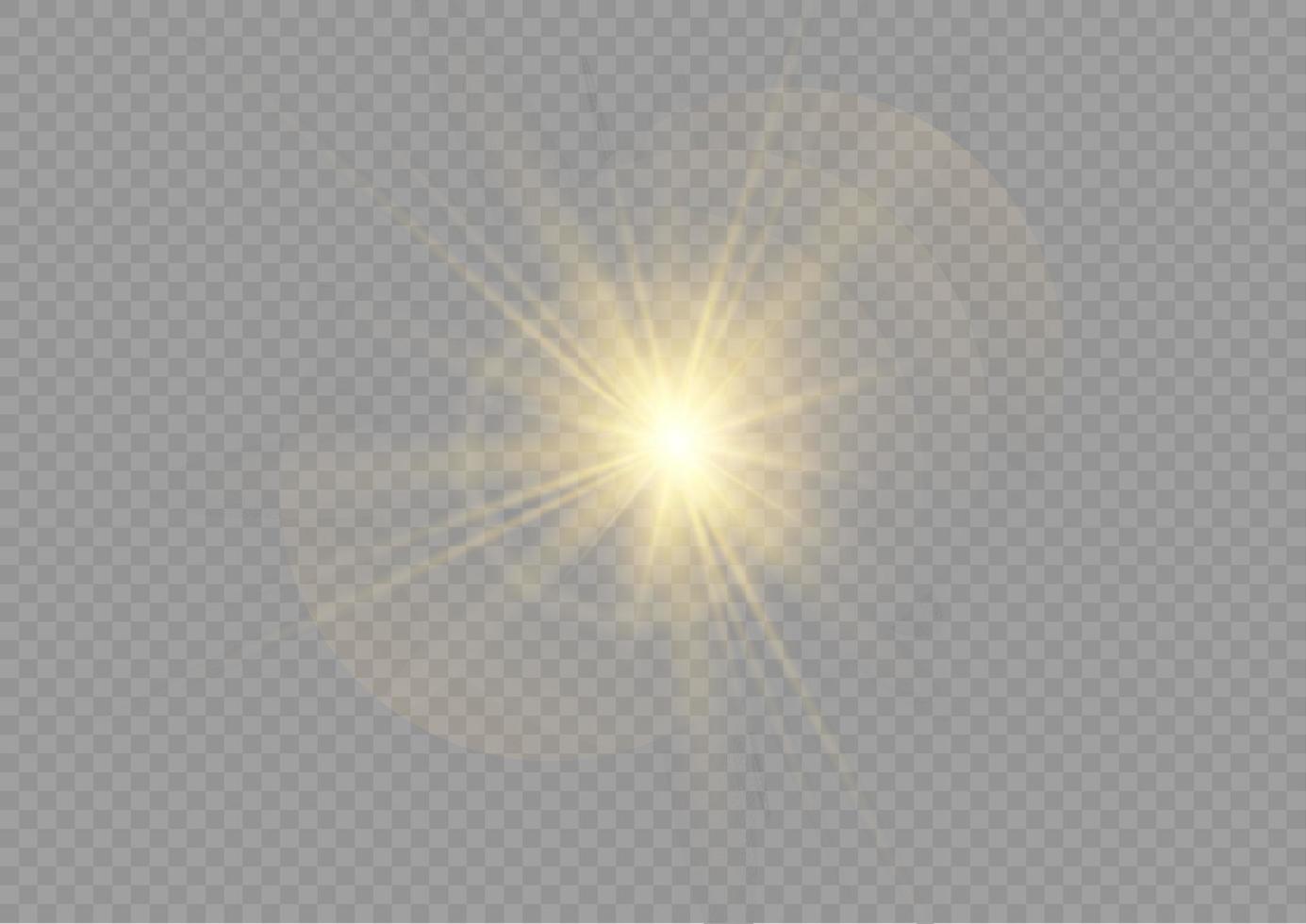 effet de lumière de lumière parasite vecteur soleil lumière spéciale. lumière solaire de la lentille frontale. flou vectoriel en lumière radieuse. élément de décor. faisceaux d'étoiles horizontaux et projecteur. étoile