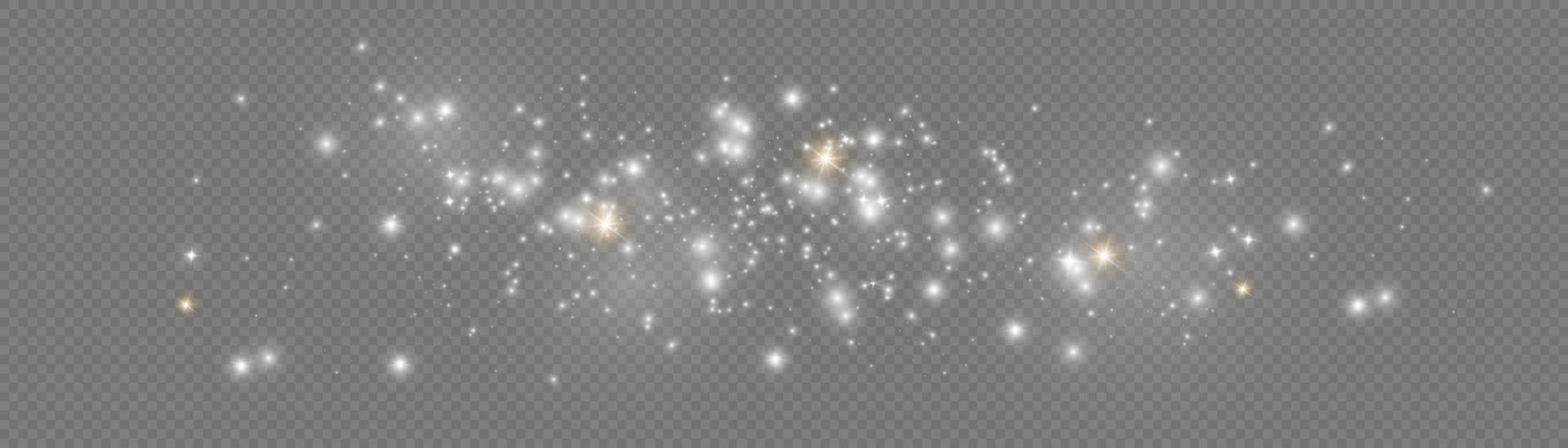 effet de fond de particules de paillettes blanches vectorielles pour carte riche de voeux de luxe. étincelles blanches effet de lumière spécial scintillant. texture pétillante. des étincelles de poussière d'étoiles dans une explosion sur fond noir. vecteur